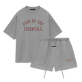 Essentials Fear of God - Dark Heather Summer Set