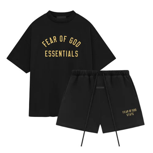 Essentials Fear of God - Black Yellow Summer Set